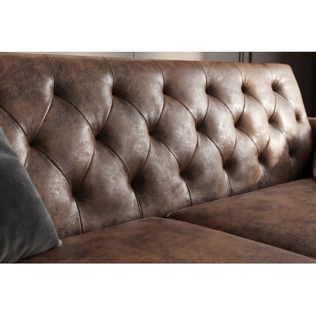 Canapé-lit 220cm microfibre marron - MAISON BELLE AFFAIRE