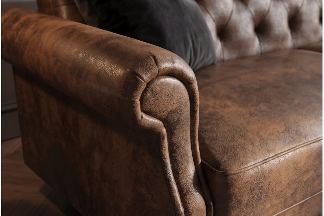 Canapé-lit 220cm microfibre marron - MAISON BELLE AFFAIRE