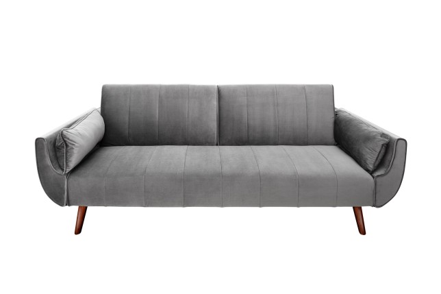 Canapé-lit DIVANI 215cm velours gris argenté
