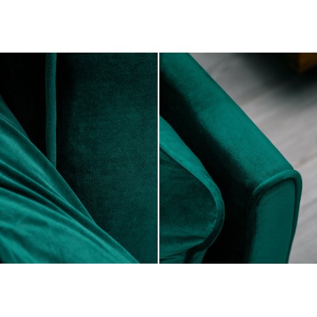 Canapé-lit DIVANI 215cm velours vert avec accoudoirs