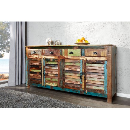 Buffet bas JAKARTA 160cm bois recyclé multicolore