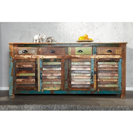 Buffet bas JAKARTA 160cm bois recyclé multicolore 2