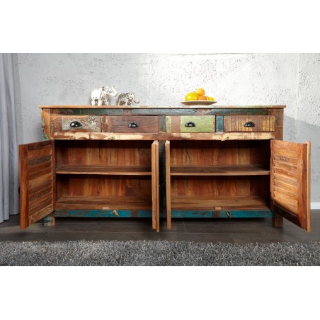 Buffet bas JAKARTA 160cm bois recyclé multicolore