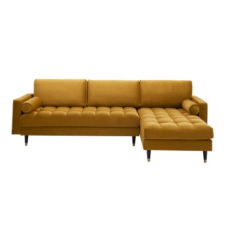 Canapé d'angle COZY VELVET 260cm Velours Moutarde