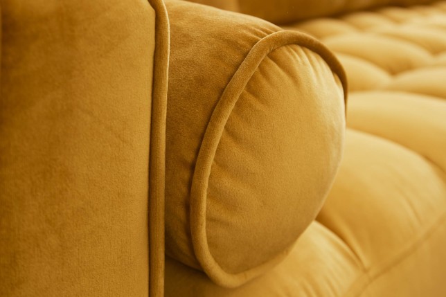 Canapé d'angle COZY VELVET 260cm Velours Moutarde