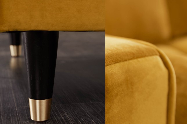 Canapé d'angle COZY VELVET 260cm Velours Moutarde