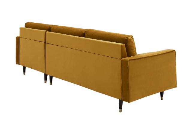 Canapé d'angle COZY VELVET 260cm Velours Moutarde