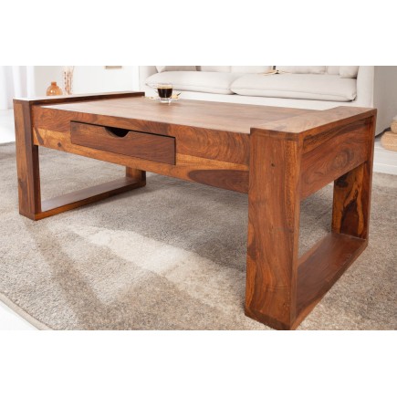 Table basse BIG MARKANT 100cm sheesham massif naturel
