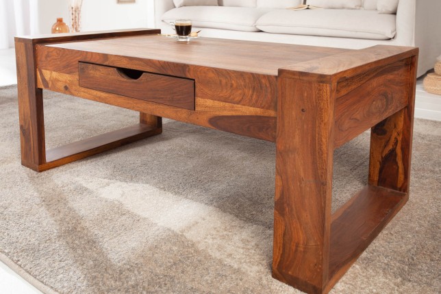 Table basse BIG MARKANT 100cm sheesham massif naturel