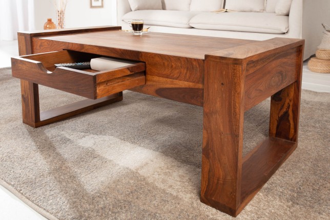 Table basse BIG MARKANT 100cm sheesham massif naturel