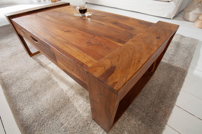 Table basse BIG MARKANT 100cm sheesham massif naturel