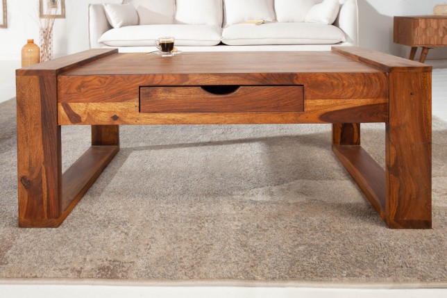 Table basse BIG MARKANT 100cm sheesham massif naturel