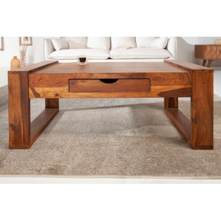 Table basse BIG MARKANT 100cm sheesham massif naturel