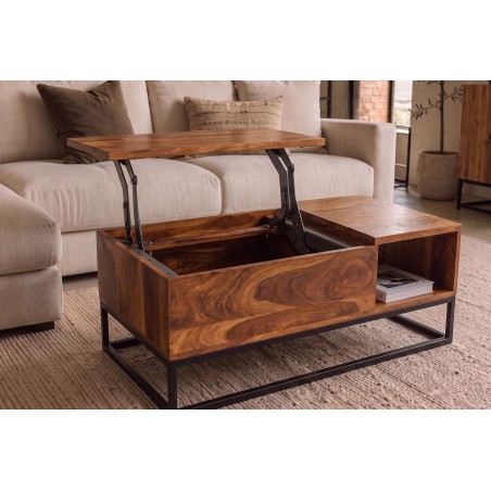 Table basse MAKASSAR FUNCTION sheesham massif relevable