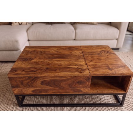 Table basse MAKASSAR FUNCTION sheesham massif relevable