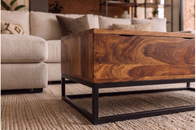 Table basse MAKASSAR FUNCTION sheesham massif relevable