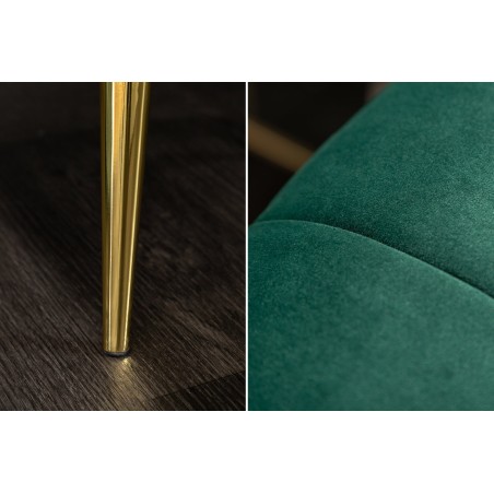 Canapé NOBLESSE 225cm Velours Vert Émeraude Pieds Dorés