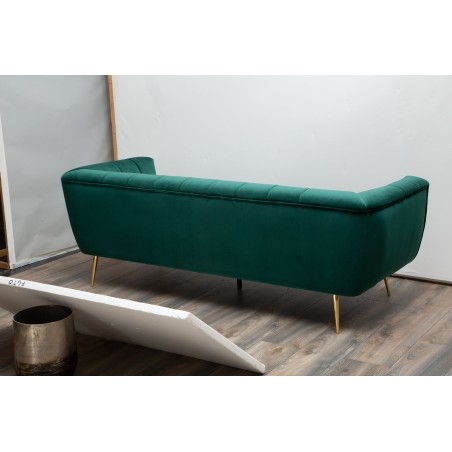 Canapé NOBLESSE 225cm Velours Vert Émeraude Pieds Dorés