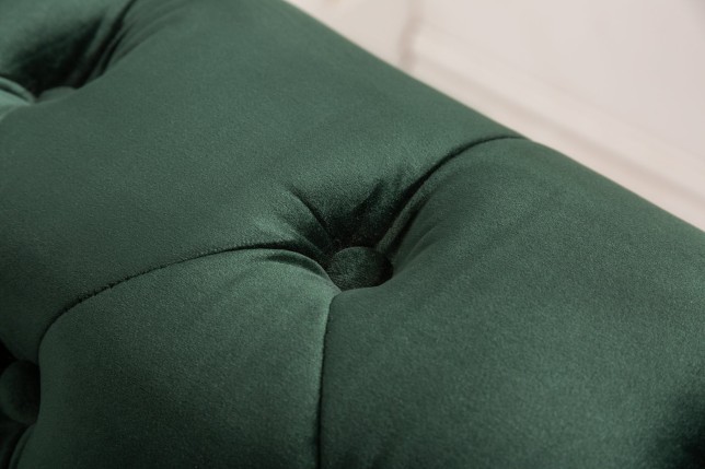 Canapé Chesterfield 3 places velours vert émeraude