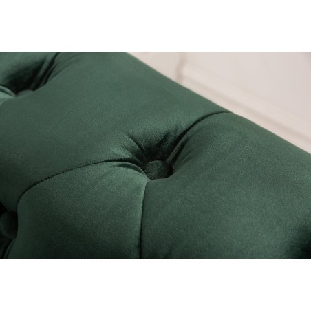 Canapé Chesterfield 3 places velours vert émeraude