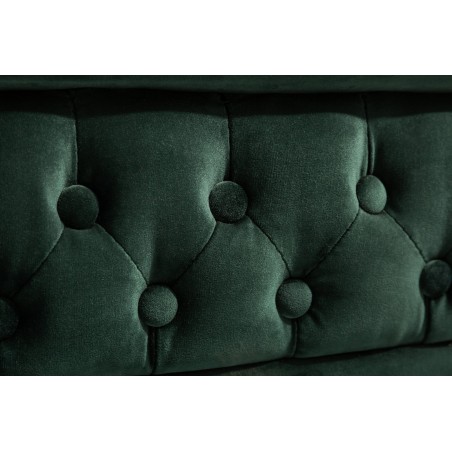 Canapé Chesterfield 3 places velours vert émeraude