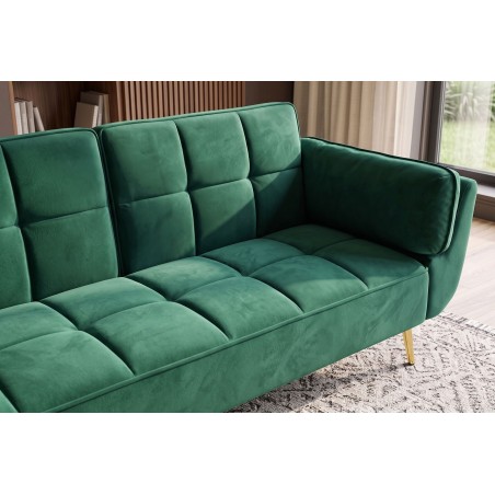 Canapé-lit BOUTIQUE 215cm velours vert émeraude