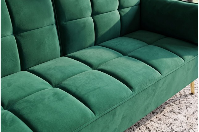 Canapé-lit BOUTIQUE 215cm velours vert émeraude