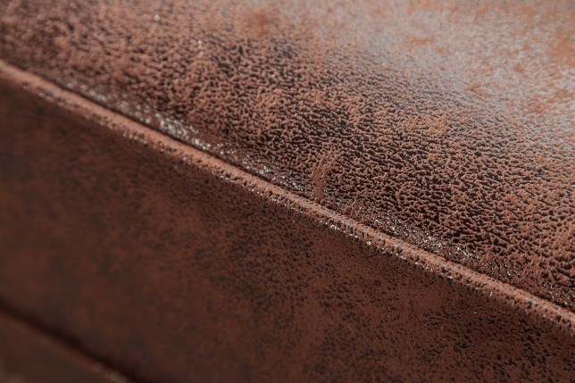 Canapé d'angle Chesterfield ottoman gauche microfibre marron