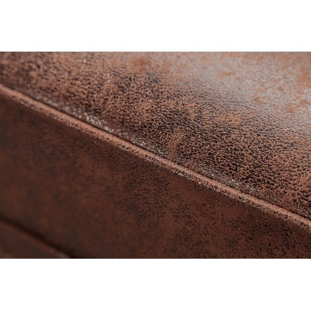 Canapé d'angle Chesterfield ottoman gauche microfibre marron