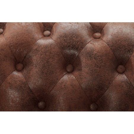 Canapé d'angle Chesterfield ottoman gauche microfibre marron