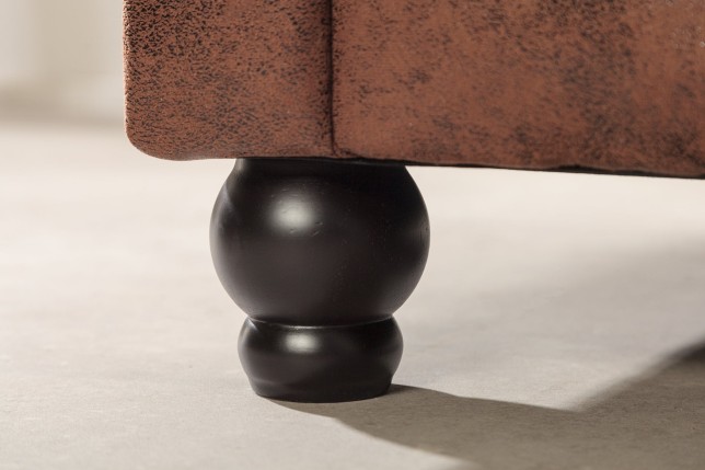 Canapé d'angle Chesterfield ottoman gauche microfibre marron