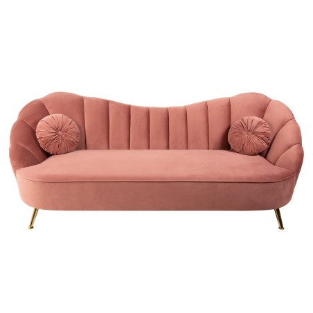 Canapé ARIELLE 220cm velours rose poudré