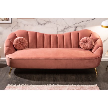 Canapé ARIELLE 220cm velours rose poudré