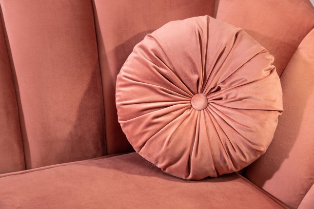 Canapé ARIELLE 220cm velours rose poudré