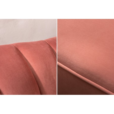 Canapé ARIELLE 220cm velours rose poudré