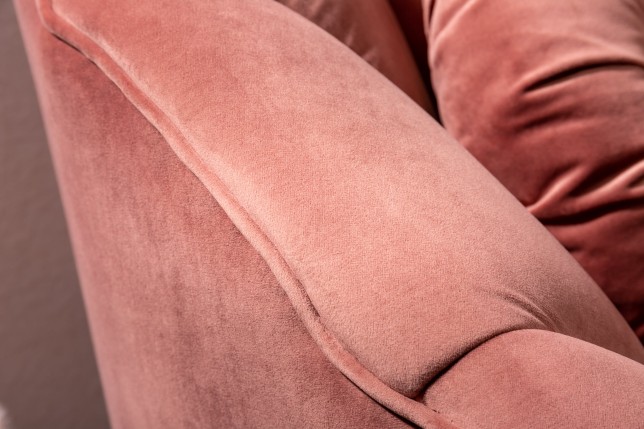 Canapé ARIELLE 220cm velours rose poudré