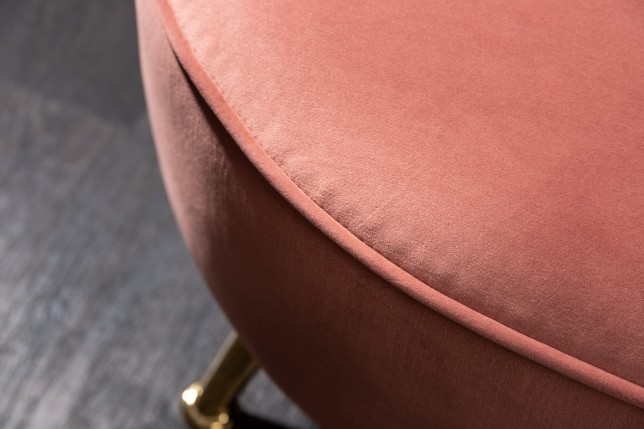 Canapé ARIELLE 220cm velours rose poudré