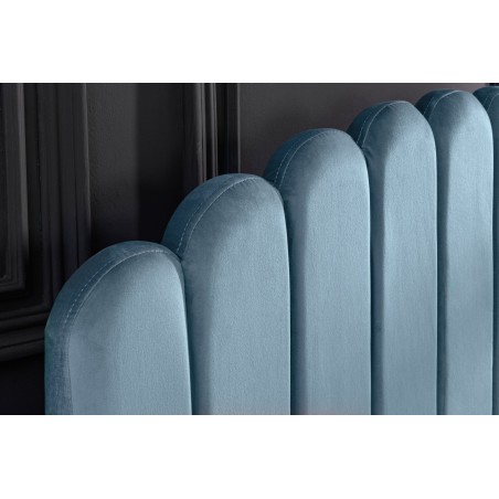 Lit PEARL 140x200cm velours aquamarine - Design chambre