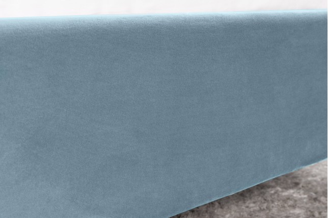 Lit PEARL 140x200cm velours aquamarine - Design chambre