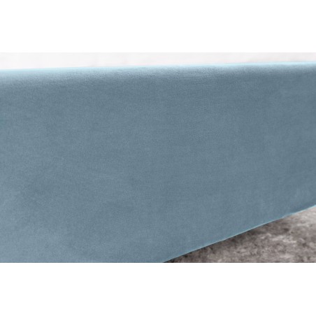 Lit PEARL 140x200cm velours aquamarine - Design chambre
