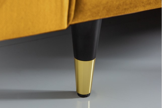 Canapé COZY VELVET 220cm 3 places velours jaune moutarde