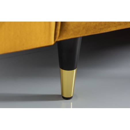 Canapé COZY VELVET 220cm 3 places velours jaune moutarde