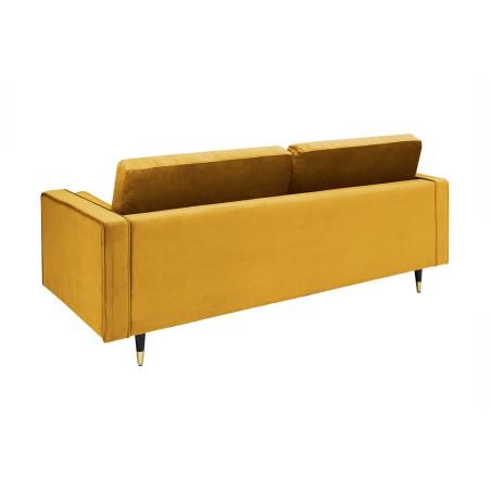 Canapé COZY VELVET 220cm 3 places velours jaune moutarde