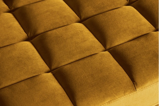 Canapé COZY VELVET 220cm 3 places velours jaune moutarde