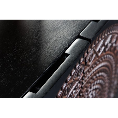 Buffet bas MANDALA 160cm manguier massif et métal noir