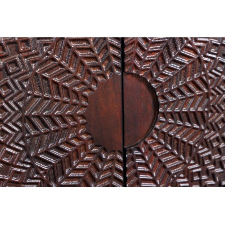 Buffet bas MANDALA 160cm manguier massif et métal noir