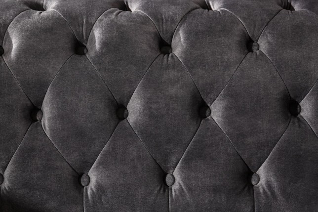 Canapé Chesterfield 205cm 3 places velours gris
