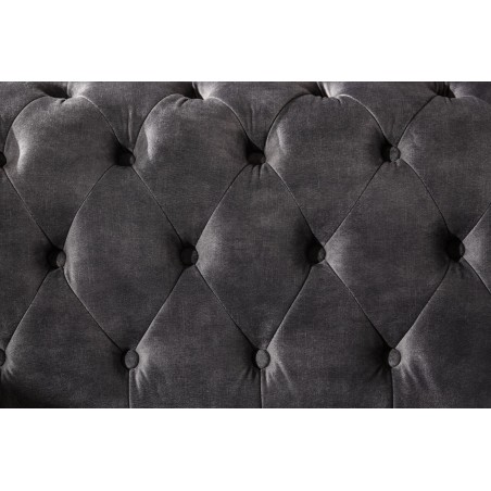 Canapé Chesterfield 205cm 3 places velours gris