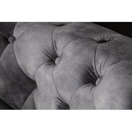 Canapé Chesterfield 205cm 3 places velours gris