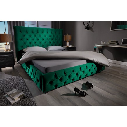Lit PARIS CHESTERFIELD 180x200 velours vert foncé 2